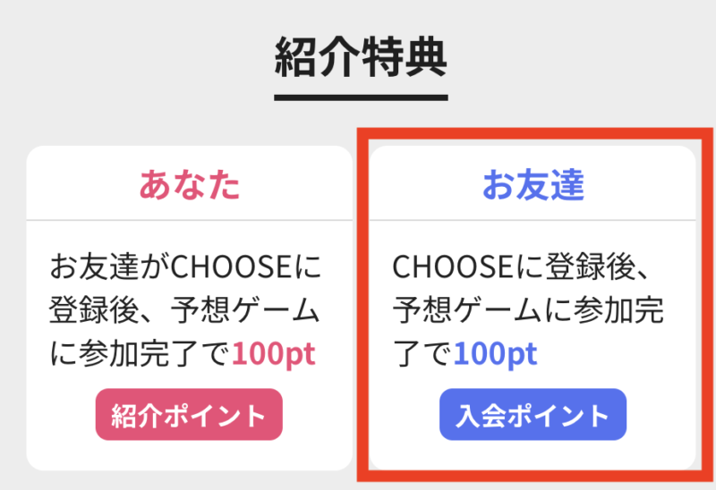 CHOOSE　ポイ活　紹介コード